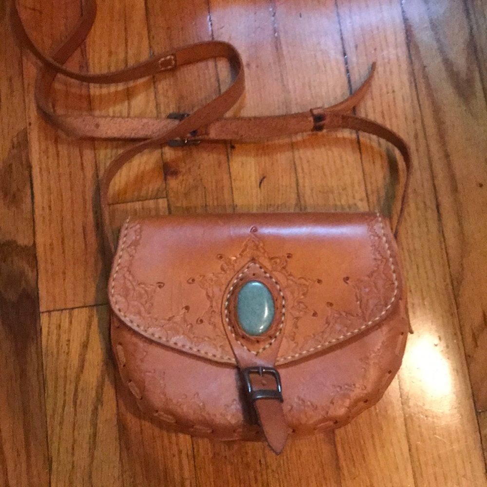 Genuine leather cross body bag